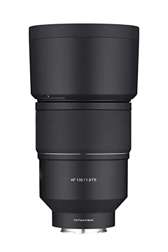Samyang SYIO13518-E F1.8 AF Full Frame Autofokus Teleobjektiv für Sony E Mount Kameras, 135 mm, Schwarz