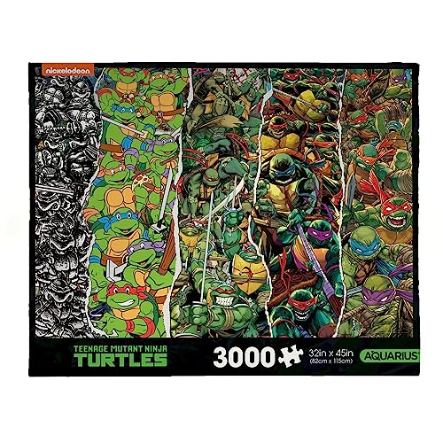 AQUARIUS TMNT Timeline 3000 Teile Puzzle (3000 Teile Puzzle) – Blendfrei – Präzise Passform – Offiziell lizenziertes Teenage Mutant Ninja Turtles Merchandise & Sammlerstücke – 107,7 x 89,9 cm