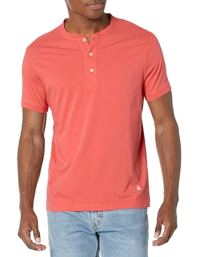 Brooks Brothers Herren T-Shirt mit Henley-Logo, kurzärmelig, Baumwolljersey, Medium Orange, XXL/3XL