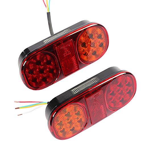 AOHEWEI 2stk LED Anhänger Rückleuchten Bremsleuchte Für Lkw 12v Blinklicht Wasserdicht Beleuchtung Hinten zum Auto Lkw Wohnwagen Oder Traktor (14 led chips-2pcs)