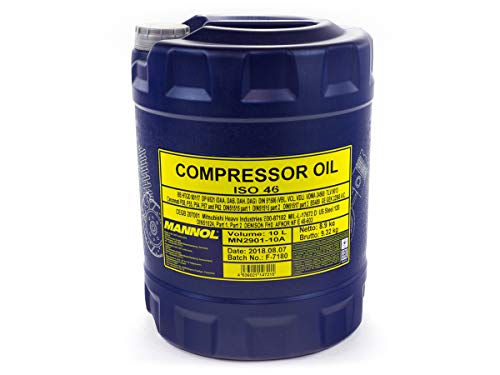 1 x 10L MANNOL Compressor Oil ISO 46 / VDL Lüftverdichteröl für Kolben und Schraubenkompressoren