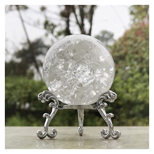 5/6 cm Glas EIS Crack Ball Quarz Murmeln Magic Sphere Fengshui Ornaments Rocky Water Fountain Bonsai Ball Home Decor (Color : Only Ball, Size : 50mm) YICHENGYIN (Color : Ball with Base 2, Size : 60m