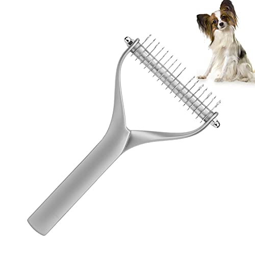 Haustierkamm, strapazierfähige, leicht zu reinigende Hundebürste für Hunde(Glacial Silver, L)