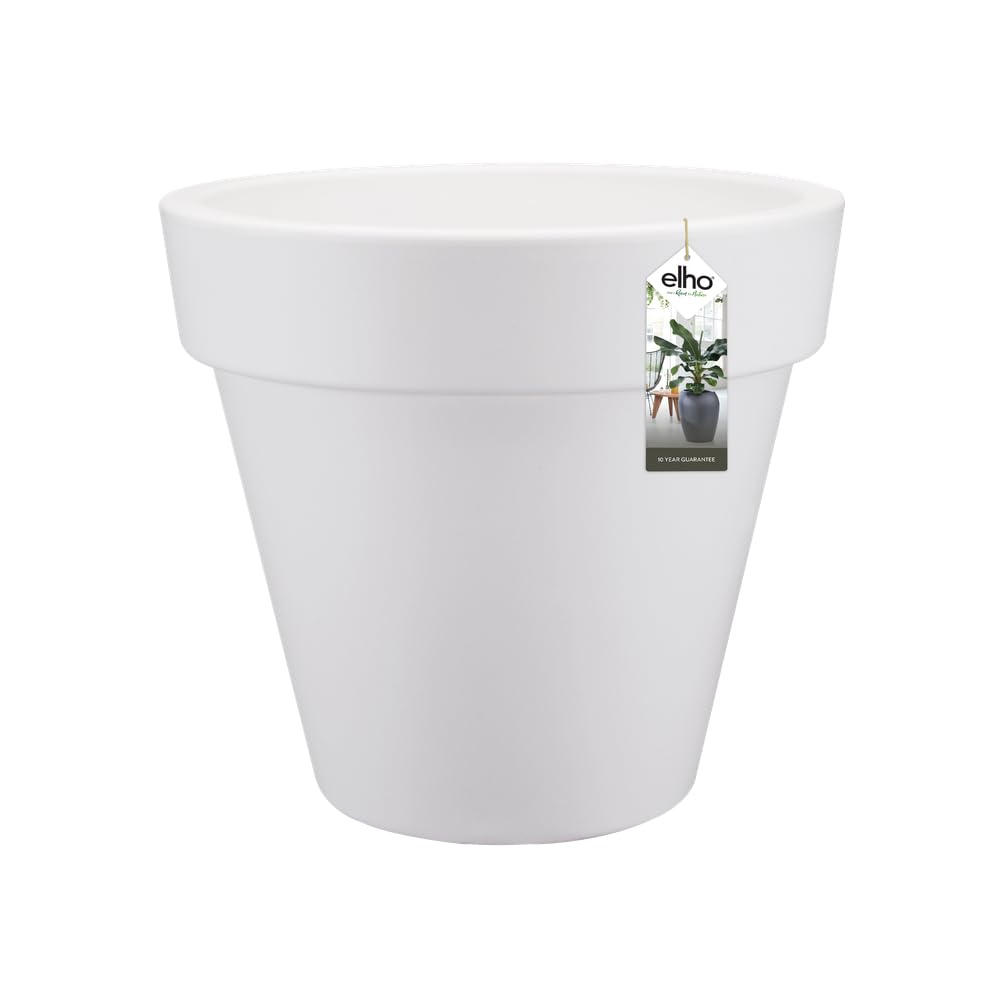 elho Pure Round 40 - Blumentopf für Innen & Außen - Ø 39.0 x H 35.7 cm - Weiß/Weiss