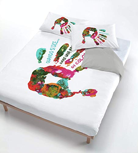 Digital cp-dig-2p Bettbezug, 100% Baumwolle, Doppelbett 744 Hand Malerei 250 X 200 cm fuchsia
