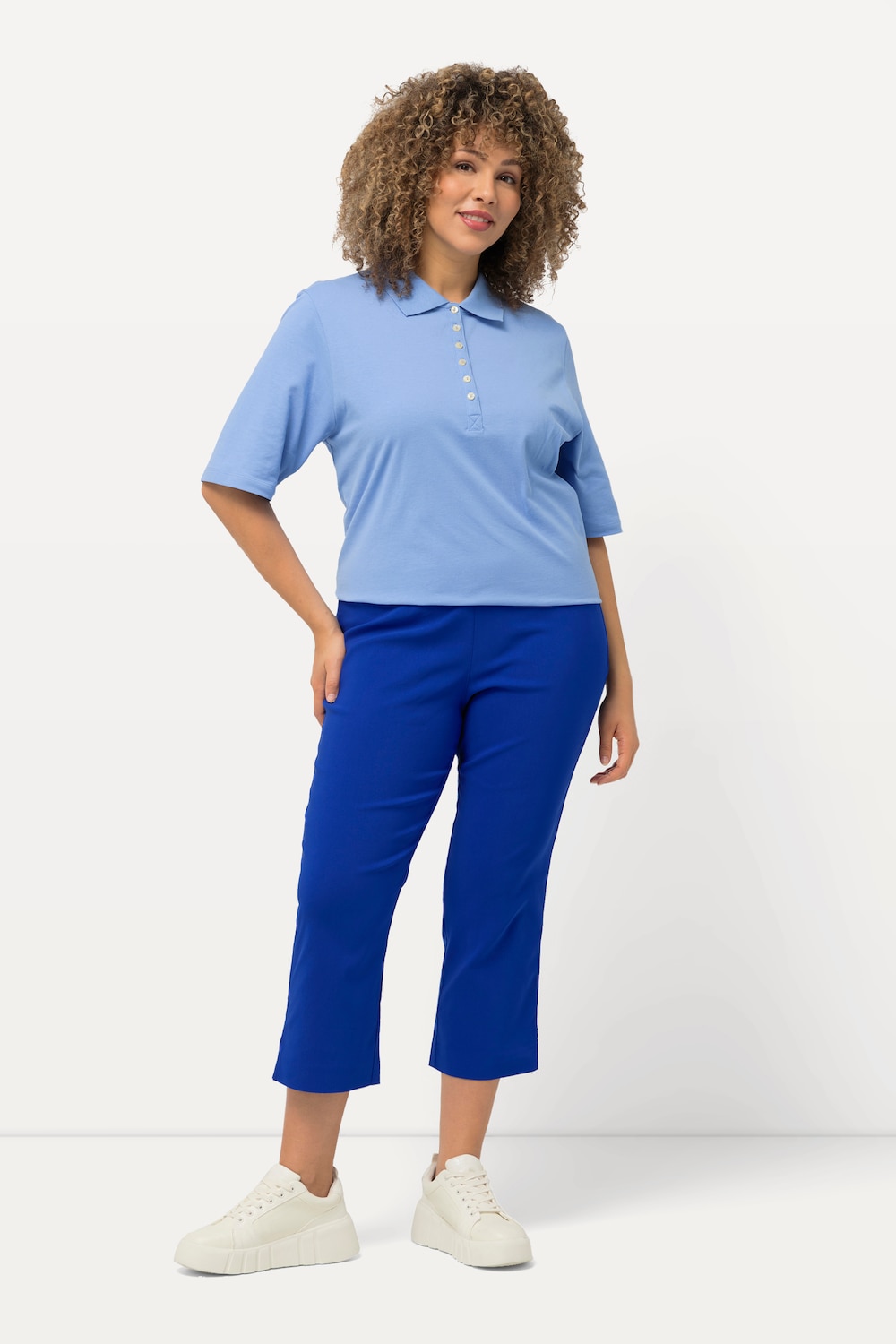 Große Größen Bengalinhose, Damen, blau, Größe: 46, Viskose/Synthetische Fasern, Ulla Popken