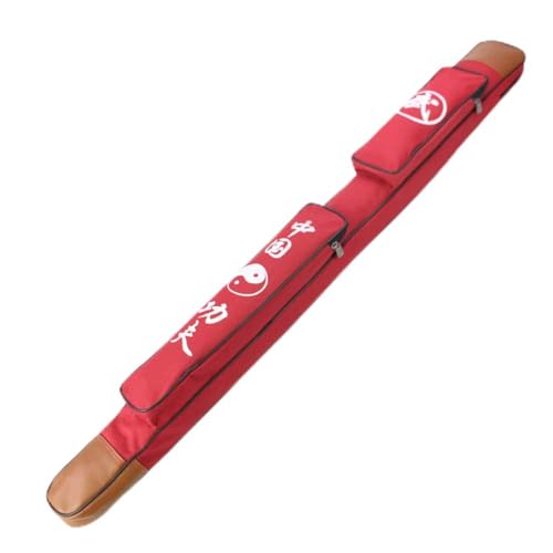 STETH Schwerter Tasche, Schwerterbox, Schwerttasche, einlagig, for chinesisches Kung Fu, wasserdicht, Oxford-Stoff, Katana-Schwerttasche mit Tragegurt, Rot (Color : Red)