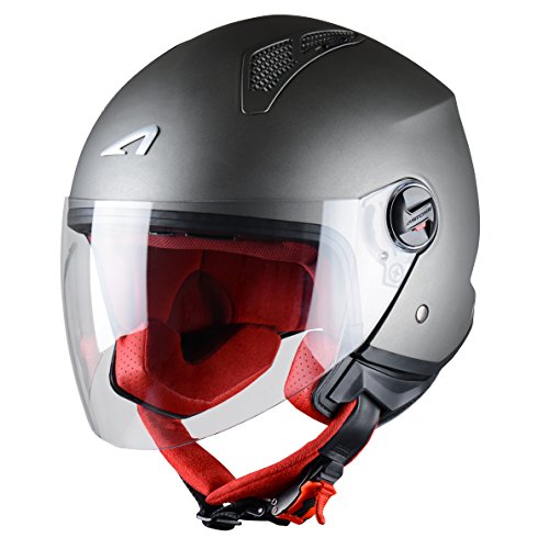 Astone Helmets - MINIJET monocolor - Casque jet - Casque jet urbain - Casque moto et scooter compact - Coque en polycarbonate -Titanium XS