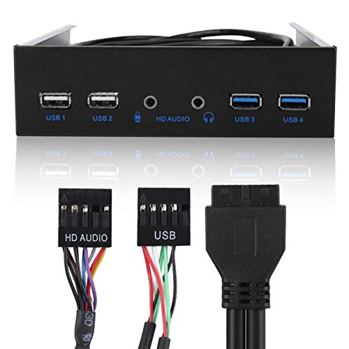 Lazmin USB 3.0 + USB 2.0 19PIN-Frontplatten-Dashboard, Media HD Audio-Erweiterung Frontpanel Plug & Play