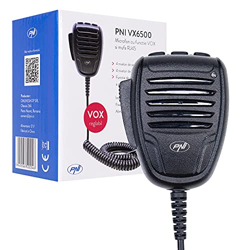 PNI VX6500 Mikrofon mit VOX-Funktion, mit RJ45-Buchse, für CB-Funk CB PNI HP 6500 und PNI HP 7120