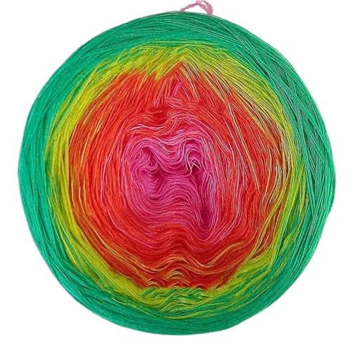 300 g merzerisierte Baumwolle mit Farbverlauf, Kuchenlinie, regenbogengefärbtes Kuchengarn, Häkelgarn for Schal, Spitze, DIY-Strickgarn (Color : A271, Size : 300g)