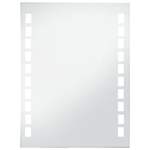 vidaXL Wandspiegel Badezimmer mit LED Badspiegel Spiegel Lichtspiegel Badezimmerspiegel 60x80cm Silbern Glas Aluminiumrahmen IP 44 6 W