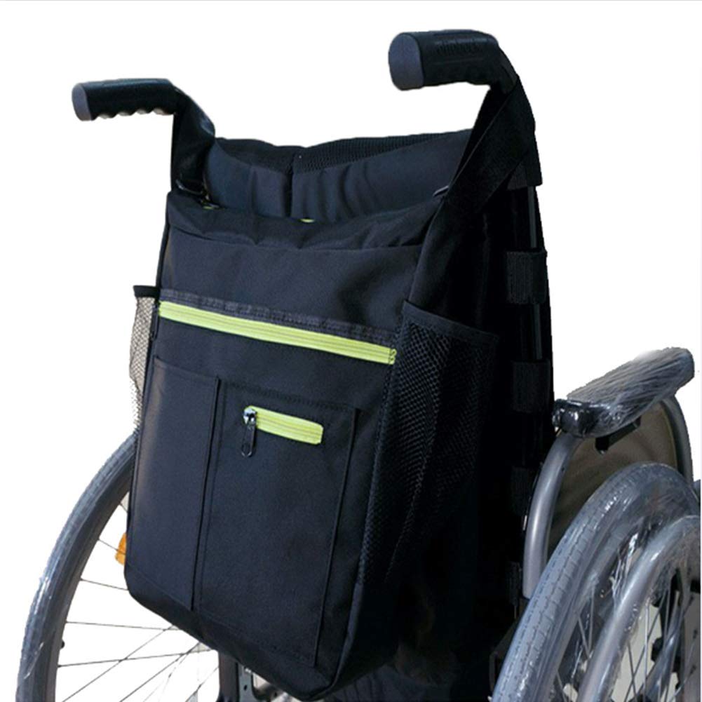 YAOBAO Rollstuhl-Tasche, Aufbewahrungstasche für Rollstühle Zubehör zum Tragen von losen Gegenständen und Zubehör, Reise-Messenger-Rucksack für ältere Menschen, begehbare Tasche mit Wasser-Taschen
