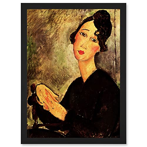 Amedeo Modigliani Portrait Of Dedie Old Master Painting Artwork Framed Wall Art Print A4
