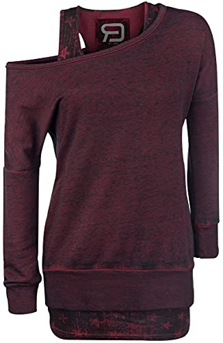 RED by EMP Damen rotes Sweatshirt im Double-Layer-Look S