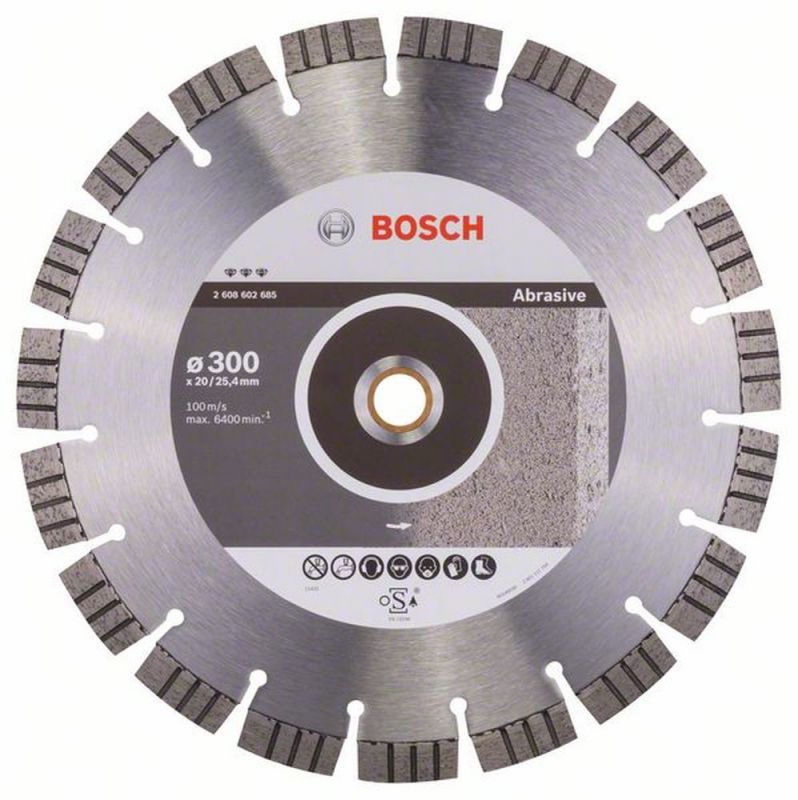 Bosch Diamanttrennscheibe Best for Abrasive, 300 x 20,00/25,40 x 2,8 x 15 mm 2608602685