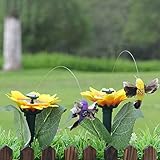 Cozyhoma 3 Stück solar/batteriebetriebene fliegende flatternde Schmetterlinge Kolibri Schmetterling Sonnenblume für Garten Hof Pflanzen Blumen Terrasse Landschaft Dekor