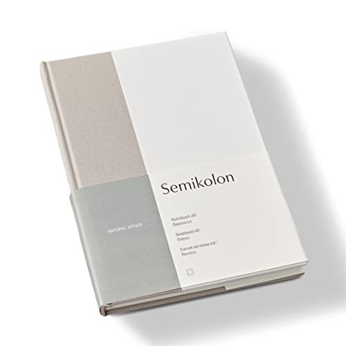 Semikolon 368736 – Notizbuch Natural Affair A5 dotted - 176 Seiten, cremeweißes Papier – Lesezeichen – Desert