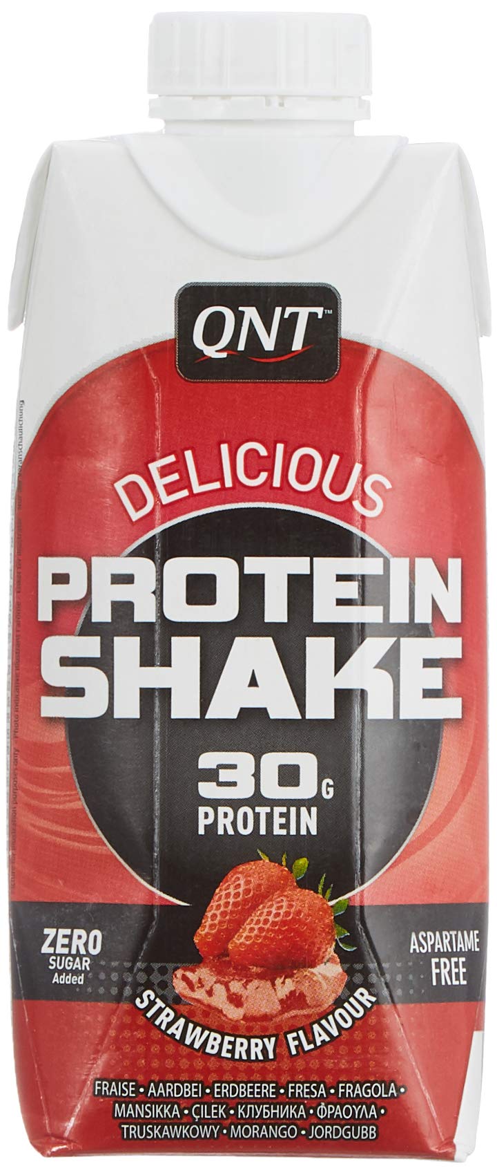 QNT Delicious Protein Shake, Strawberry (12 x 330ml)