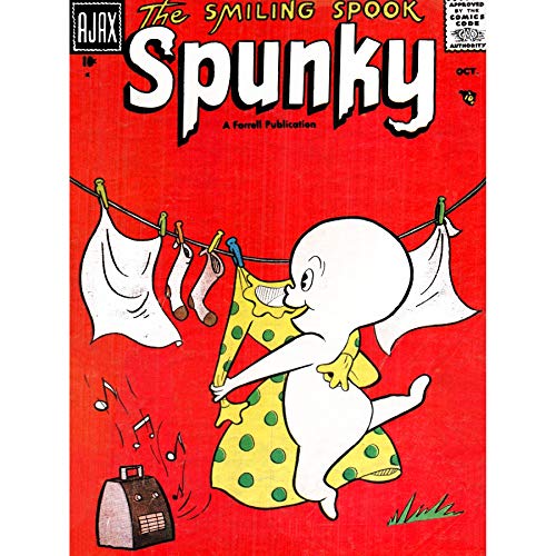 Wee Blue Coo Ajax Retro Comic Book Cover Spunky Ghost Large Canvas Print