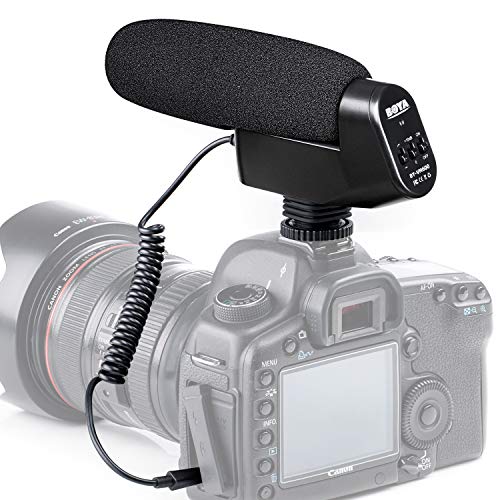 Boya BY-VM600 Kondensatormikrofon für Canon, Nikon, Sony, Pentax, DLSR Kamera, 3,5 mm Kondensator, Schaumstoff- und Fell-Windschutzscheiben im Lieferumfang enthalten