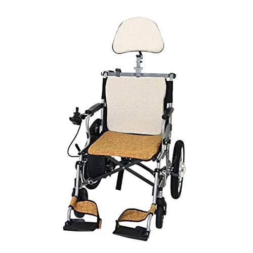 Leichter Faltender Doppelter Steuerungs-elektrischer Rollstuhl-Lithium-Energie-Rollstuhl, Selbstfahrender Rollstuhl Mit Kopfstütze Und Joystick