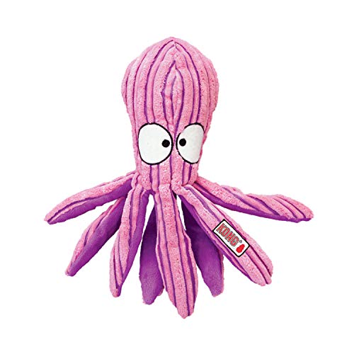 KONG – CuteSeas Octopus – Hundeplüschtier aus Kordsamt – Für Große Hunde, 1 Stück (1er Pack)