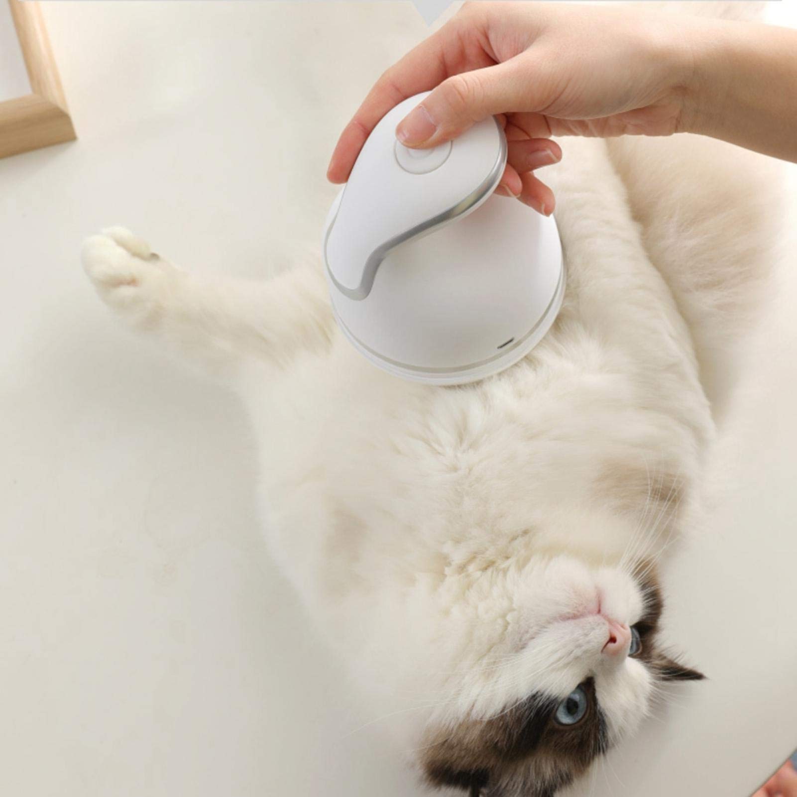 Katzenmassagegerät, USB Wiederaufladbare Aufladung wasserdichte 3D-Kopfmassage Katzen Massagegerät Kopfhaut Massagebürste Kopfmassage Bürste für Haar- und Stressabbau(Weiß)
