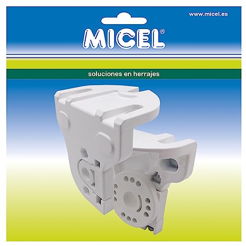 MICEL - 92545 - Markisenhalterung Set inkl. Einzelteile für linke und rechte Seite, inkl. 2 Inbusschrauben M6 x 60 mm, weiß, 113 x 85 x 110 mm