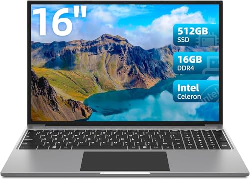 Jumper Laptop 16 Zoll FHD, 512 GB SSD 16 GB RAM, Intel Quad Core Laptop, bis zu 2,9 GHz, 1920 x 1200 IPS, 2,4 G + 5G WiFi, USB3.0 × 2, Bluetooth 4.0, 2023