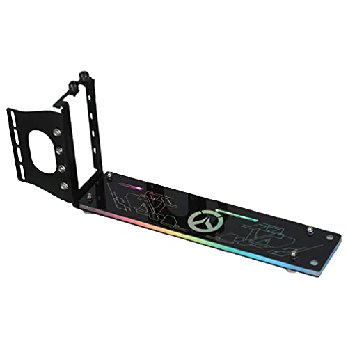 Abcidubxc PCI-E Riser PC-Grafikkarten Vertikaler Kickstand-Basis Vertikaler GPU-Halter mit LED 5V 3pin RGB-Aura für -ASUS-GPU-Vertikalhalter