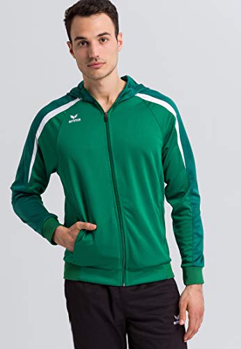 Erima Kinder Liga 2.0 Trainingsjacke mit Kapuze Jacke, smaragd/Evergreen/Weiß, 152