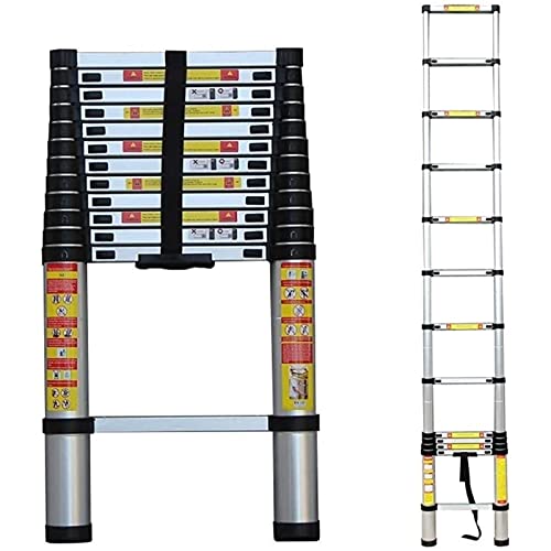 Teleskopleiter, 1,4 m/2 m/2,6 m/2,9 m/3,2 m/3,8 m/4,1 m/4,4 m/4,6 m/5,0 m/5,4 m/5,8 m/6,2 m hoch, tragbare Verlängerung aus Aluminium. Einfach zu verwenden und zu transportieren, teleskopisch Leitern