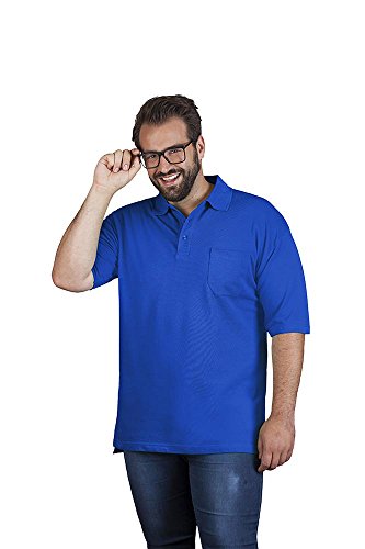 Heavy Poloshirt mit Brusttasche Plus Size Herren, 4XL, Königsblau