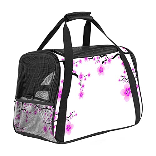 Transporttasche für Haustiere, japanische Kirschblüte, weiche Seiten, für Katzen, Hunde, Welpen, bequem, tragbar, faltbar, für Fluggesellschaften zugelassen
