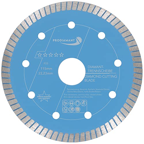 PRODIAMANT Profi Diamant-Trennscheibe Fliese 115 mm x 22,2 mm Diamanttrennscheibe PDX83.975 115mm super dünn passend Winkelschleifer