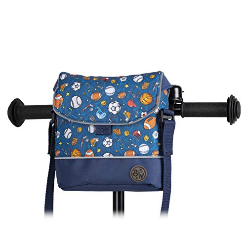BAMBINIWELT Lenkertasche Tasche kompatibel mit Puky mit Woom Laufrad Räder Roller Fahrrad Fahrradtasche für Kinder wasserabweisend mit Schultergurt (Modell 1)