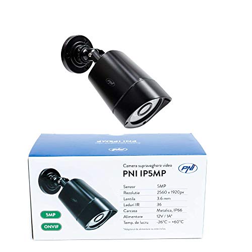 Videoüberwachungskamera PNI IP5MP mit IP, 5MP, H.265, ONVIF, IP66 im Freien