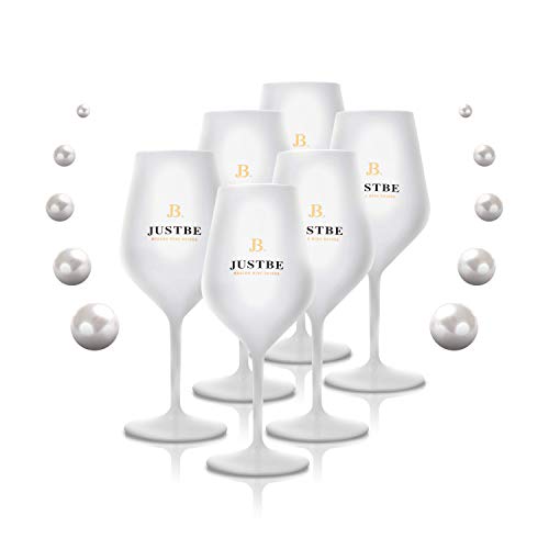 JUST BE Sektgläser aus bruchsicherem Acrylglas | Sekt-Gläser Premium Weiß | 6 Stück