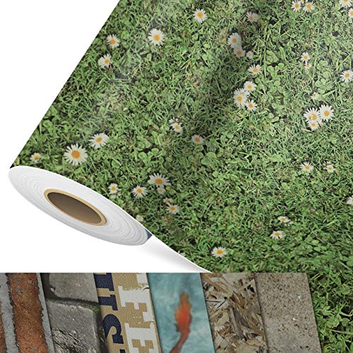 CV Bodenbelag Daisies - extra abriebfester PVC Bodenbelag (geschäumt) - Foto-Druck Blumenwiese - Oberfläche strukturiert - Meterware (200x200 cm)