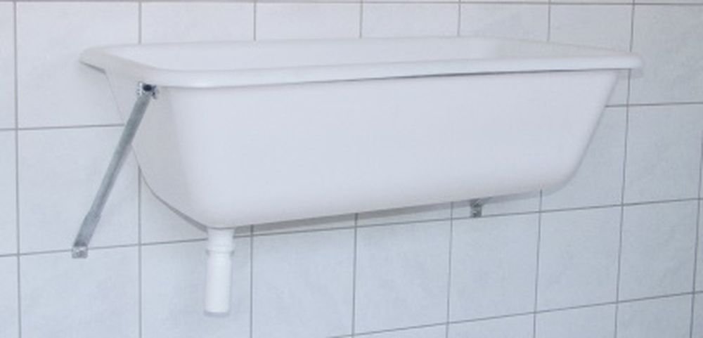 Cajou Spülwanne Spülbecken Spülwanne Waschtrog Waschwanne Badewanne auch für Hunde Handwaschbecken Waschbecken (mit Wandkonsole, 65 Liter)