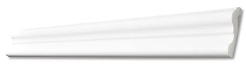 DECOSA Flachprofil F70 - Edle Stuckleiste in Weiß - 10 Leisten à 2 m Länge = 20 m - Zierleiste aus Styropor 70 mm - Für Decke oder Wand
