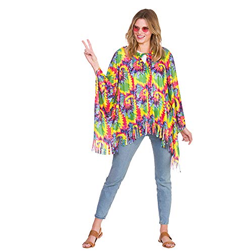 Wicked Costumes Hippie-Poncho für Erwachsene, Unisex, Einheitsgröße