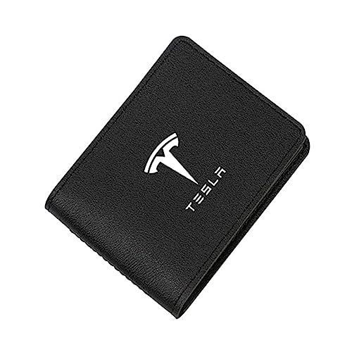 LDKH Auto-Geldbörse Leder-Karten-Geldbörse schmale Führerschein-Rechnungs-Pass-Personalausweis-Tasche für Tesla Model 3 Y X,A