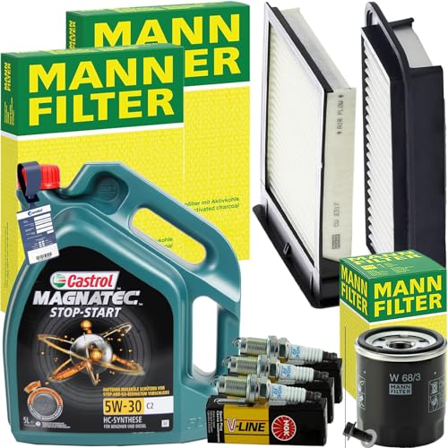 Mann Inspektionspaket + 5W-30 Motoröl passend für 107 C1