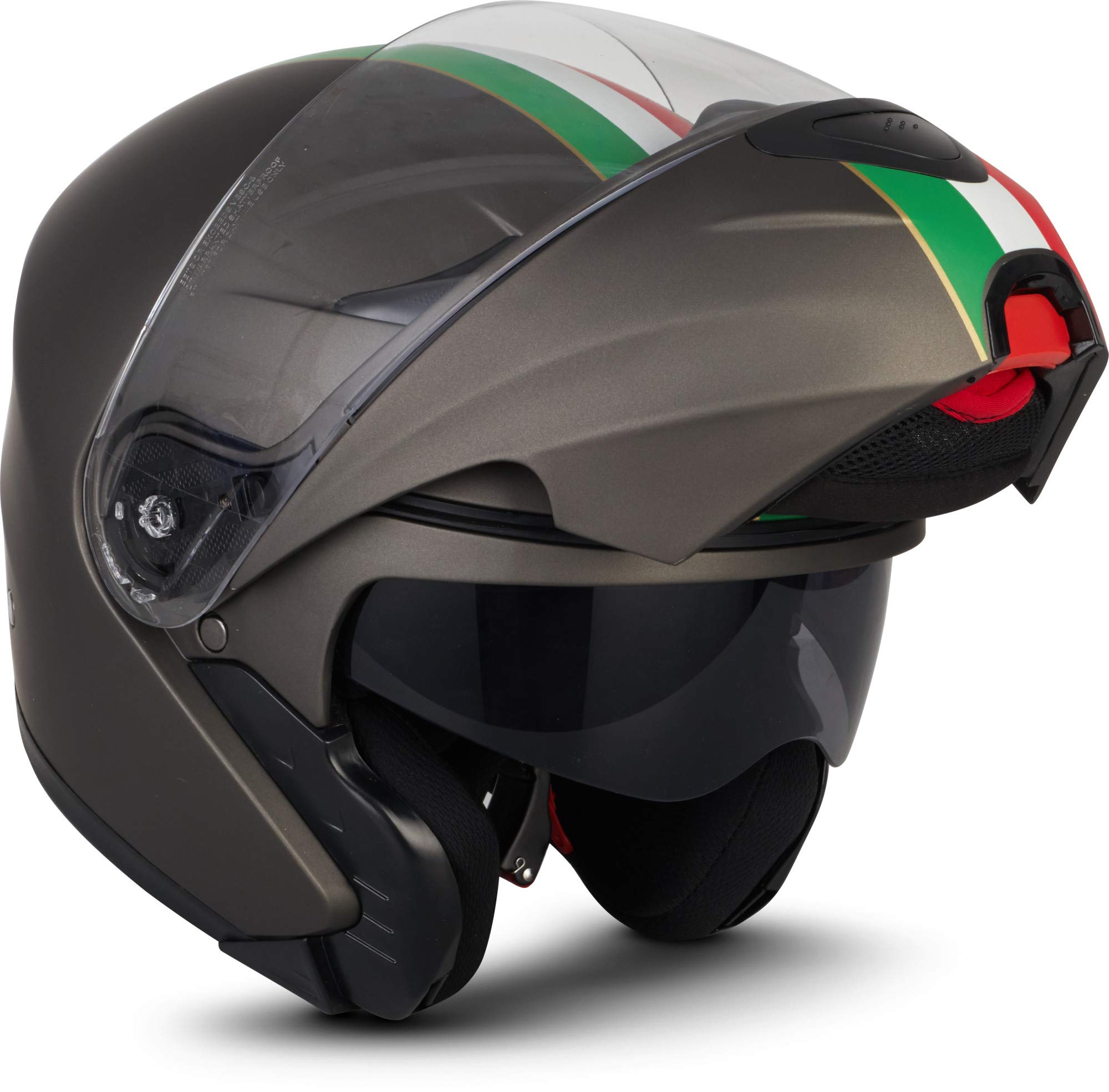 MOTO Helmets® F19 „Venice Titan“ · Motorrad-Helm · Klapp-Helm Modular-Helm Flip-up Integral-Helm Motorrad-Helm Roller-Helm Sport · ECE 22.05 Sonnenvisier Schnellverschluss Tasche S (55-56cm)