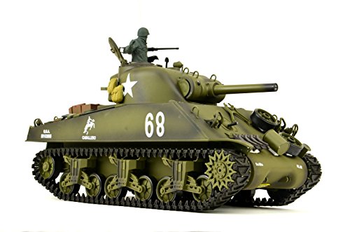 RC Panzer Ferngesteuert mit Schussfunktion "US M4A3 Sherman" Heng Long 1:16 mit Rauch&Sound+Metallgetriebe und 2,4Ghz -V 6.0