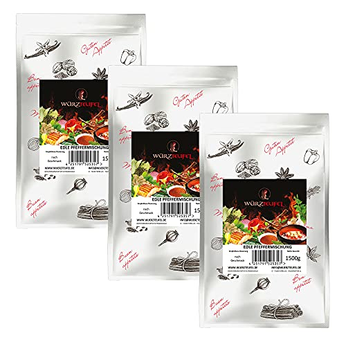 Pfeffer - Mix, Edle Pfeffer - Gewürzmischung aus fünf feinsten Pfeffersorten. 3 PE - Beutel je 1500g (4,5KG)