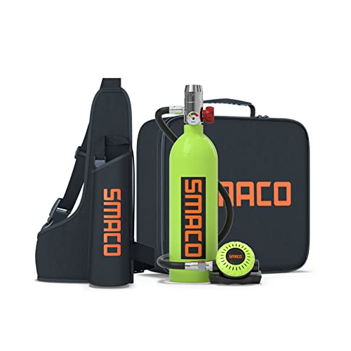 SMACO Mini Tauchflasche Sauerstoffflasche Taucherflasche Mini zum tauchen Mit 15 Bis 20 Minuten Tauchen Sauerstofftank Taucher Set Tauchausrüstung Tragbare 1L S400