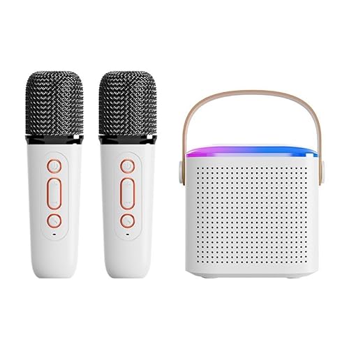 Lwaviwer Drahtloser Karaoke-Audio-Heim-Bluetooth-Tragbarer Lautsprecher, Gesangsunterhaltung, Karaoke-Audio, Integriertes Mikrofon, Weiß